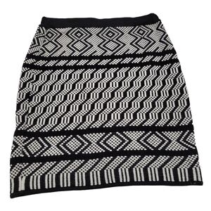 Etcetera Geometric‎ Patterned Knit Woven Textured Pull On Pencil Skirt Size L